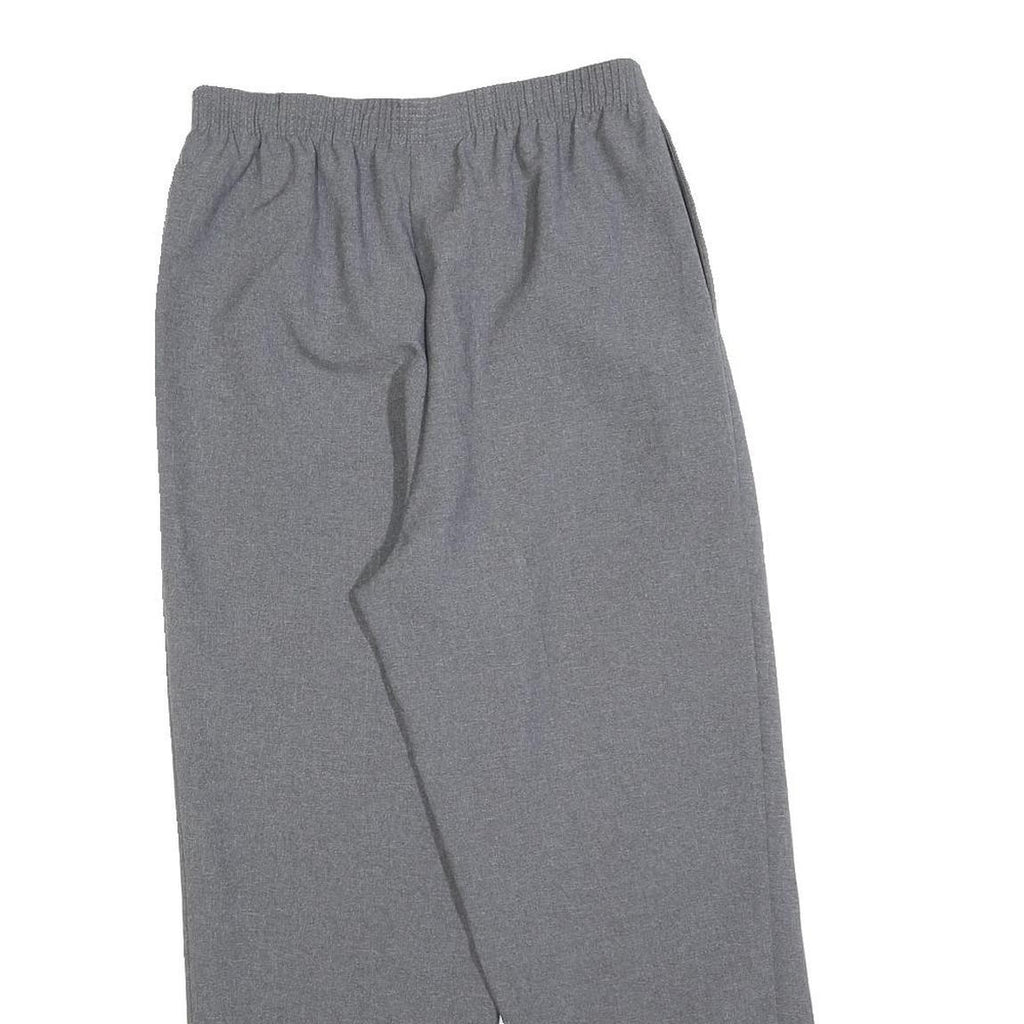 Womens Grey Relaxed Fit Straight Trousers W26 L24 Casual Comfortable Zip Closure