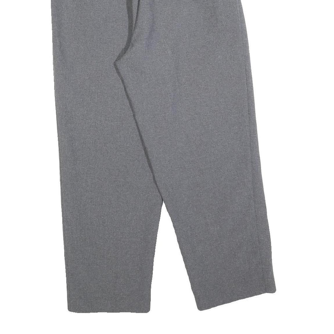 Womens Grey Relaxed Fit Straight Trousers W26 L24 Casual Comfortable Zip Closure