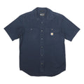 CARHARTT Mens Navy & Mid Blue Cotton Blend Shirt M Workwear Casual Button Front