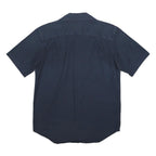 CARHARTT Mens Navy & Mid Blue Cotton Blend Shirt M Workwear Casual Button Front