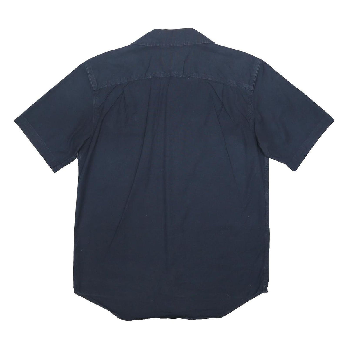 CARHARTT Mens Navy & Mid Blue Cotton Blend Shirt M Workwear Casual Button Front
