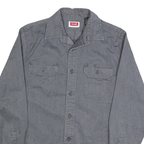 WRANGLER Mens Grey Shirt S Cotton Long Sleeve Casual Button Pocket Workwear