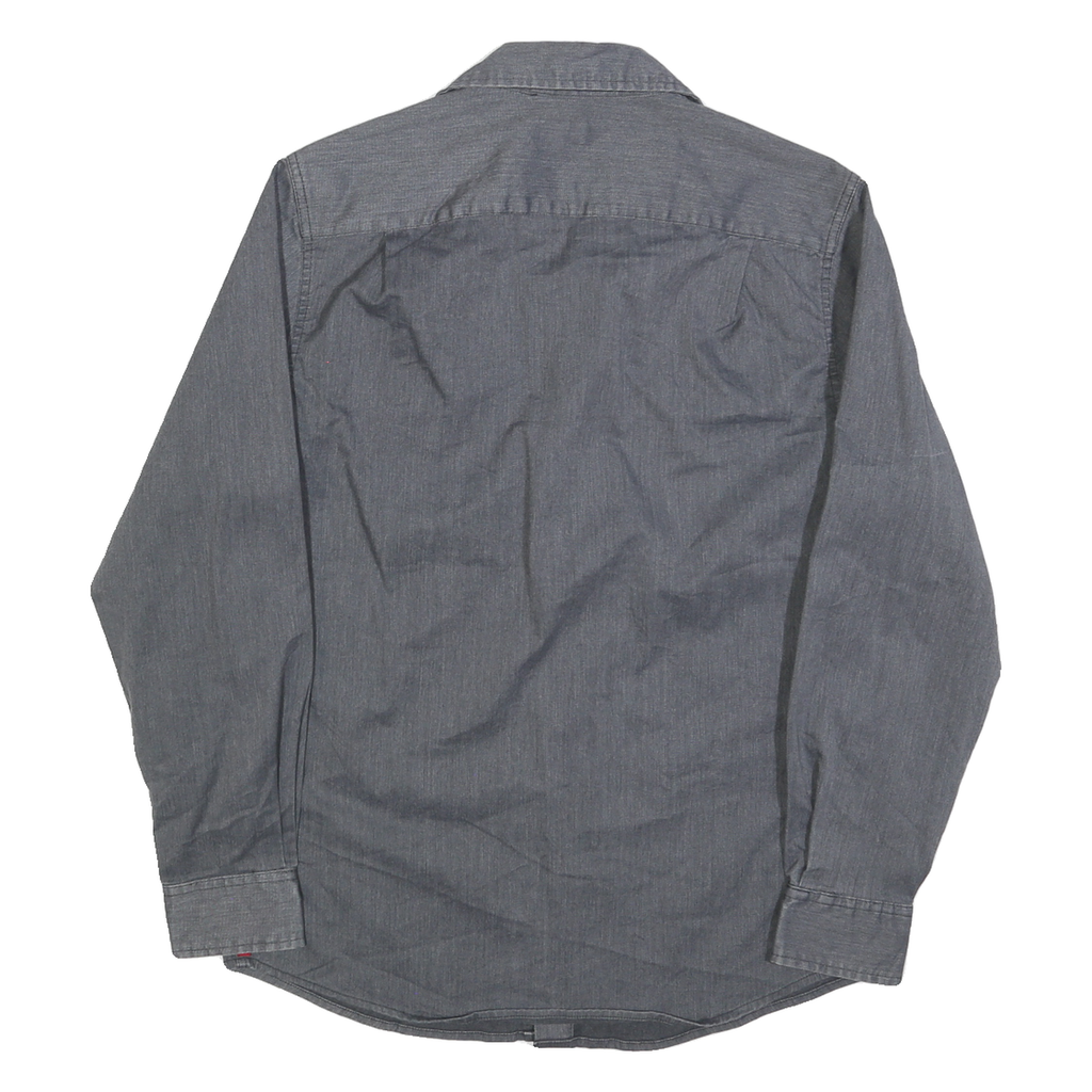 WRANGLER Mens Grey Shirt S Cotton Long Sleeve Casual Button Pocket Workwear