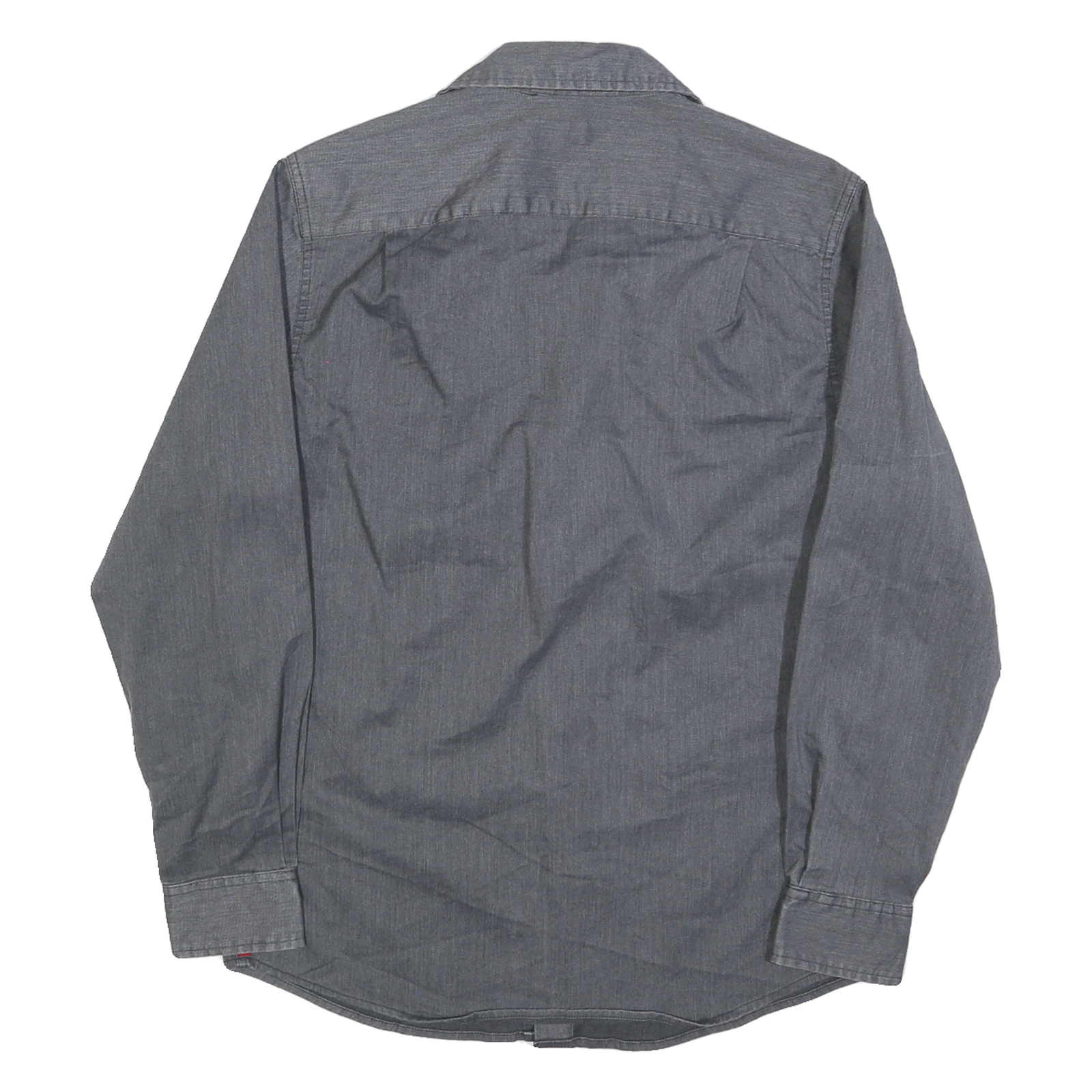 WRANGLER Mens Grey Shirt S Cotton Long Sleeve Casual Button Pocket Workwear