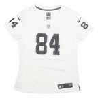 NIKE Womens White & Grey NFL Graphic T-Shirt S Short Sleeve V-Neck Football