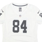 NIKE Womens White & Grey NFL Graphic T-Shirt S Short Sleeve V-Neck Football