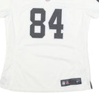 NIKE Womens White & Grey NFL Graphic T-Shirt S Short Sleeve V-Neck Football