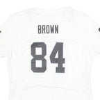 NIKE Womens White & Grey NFL Graphic T-Shirt S Short Sleeve V-Neck Football