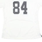 NIKE Womens White & Grey NFL Graphic T-Shirt S Short Sleeve V-Neck Football