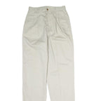 EDDIE BAUER Mens Cotton Beige Regular Fit Straight Leg Trousers W26 L33 Casual