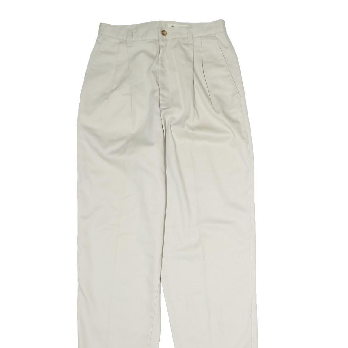 EDDIE BAUER Mens Cotton Beige Regular Fit Straight Leg Trousers W26 L33 Casual