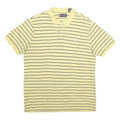 CHAPS Mens Yellow & Blue Striped Short Sleeve Polo Shirt L Cotton Casual