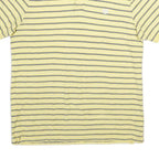 CHAPS Mens Yellow & Blue Striped Short Sleeve Polo Shirt L Cotton Casual