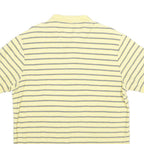 CHAPS Mens Yellow & Blue Striped Short Sleeve Polo Shirt L Cotton Casual