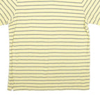 CHAPS Mens Yellow & Blue Striped Short Sleeve Polo Shirt L Cotton Casual