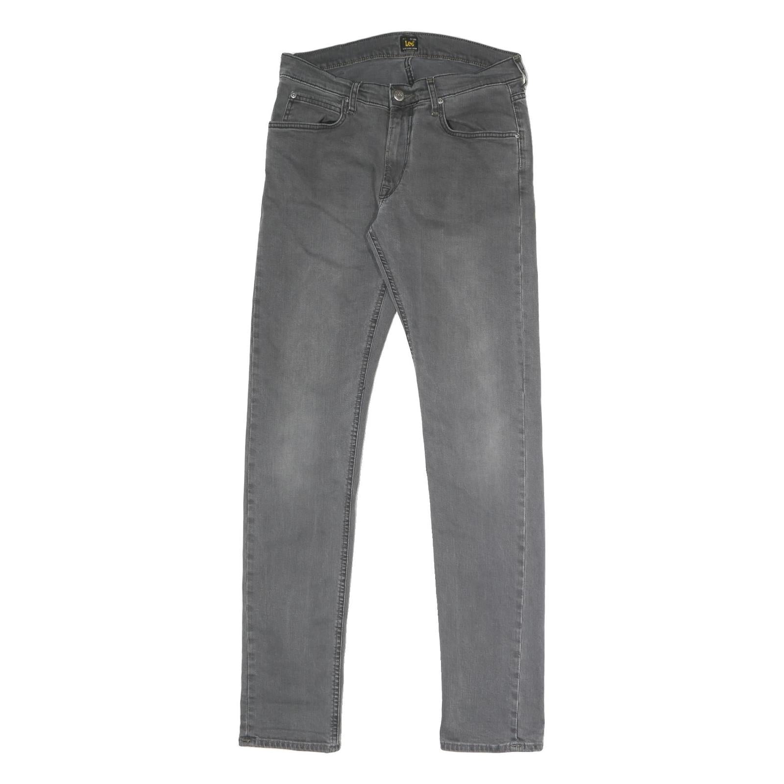 LEE Mens Slim Grey Denim Jeans W30 L33 Cotton Blend Zip Classic