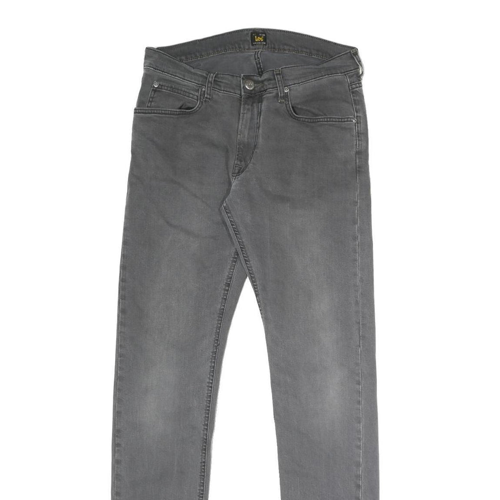 LEE Mens Slim Grey Denim Jeans W30 L33 Cotton Blend Zip Classic