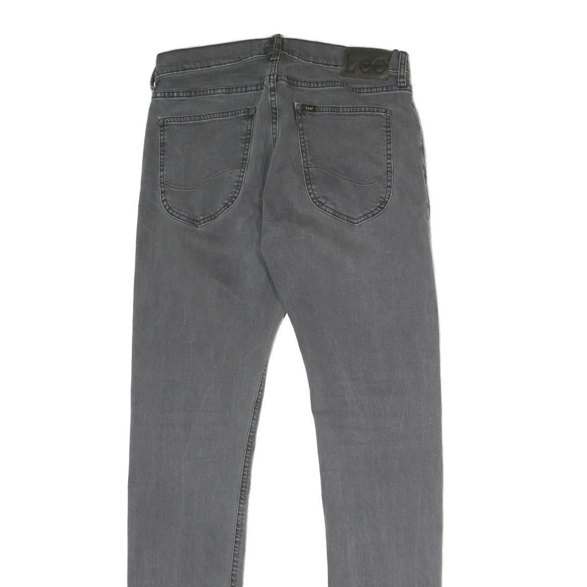 LEE Mens Slim Grey Denim Jeans W30 L33 Cotton Blend Zip Classic