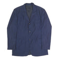 BOSS HUGO BOSS Mens Navy Blue Wool Blend Classic Jacket L Woven Button Blazer