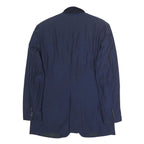 BOSS HUGO BOSS Mens Navy Blue Wool Blend Classic Jacket L Woven Button Blazer