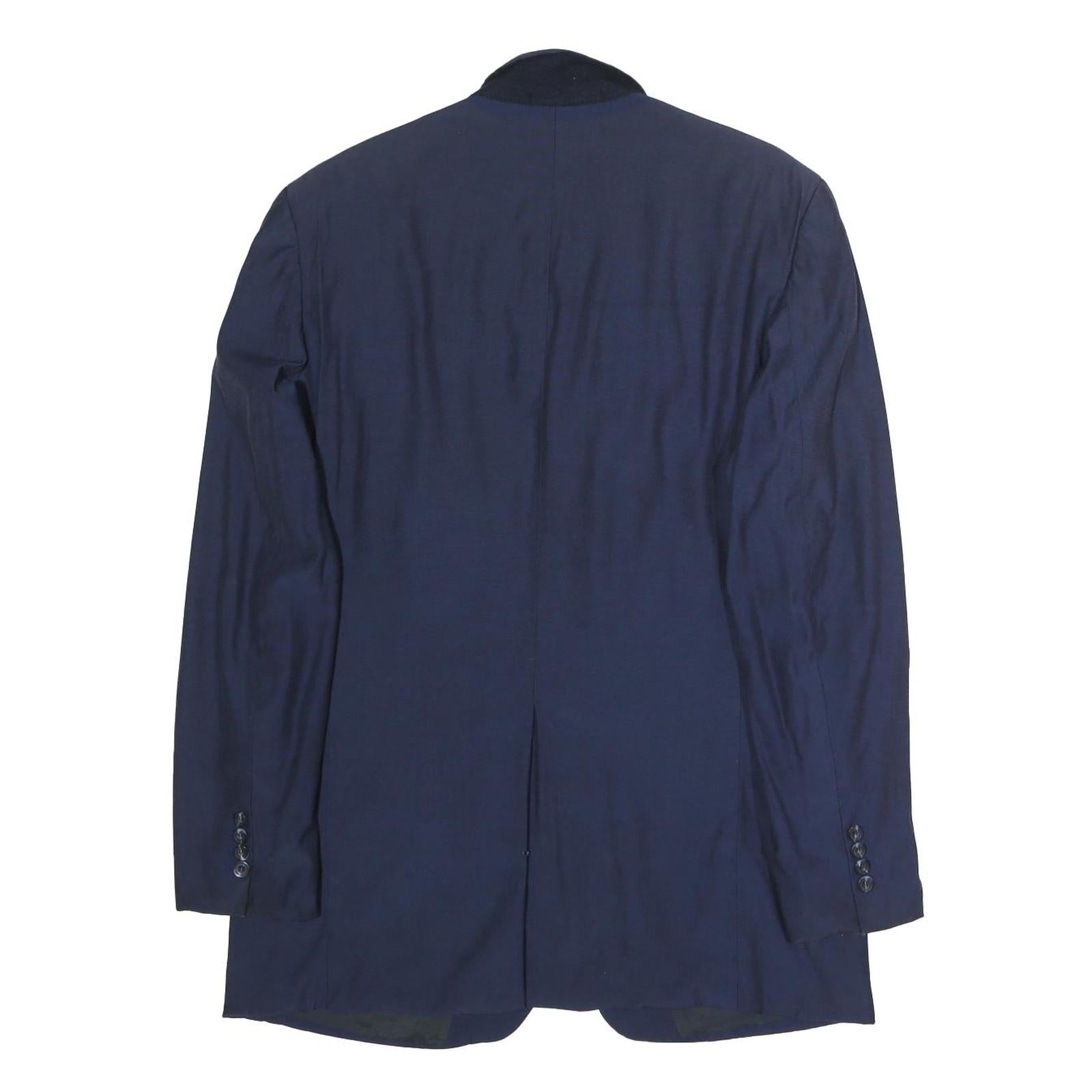 BOSS HUGO BOSS Mens Navy Blue Wool Blend Classic Jacket L Woven Button Blazer