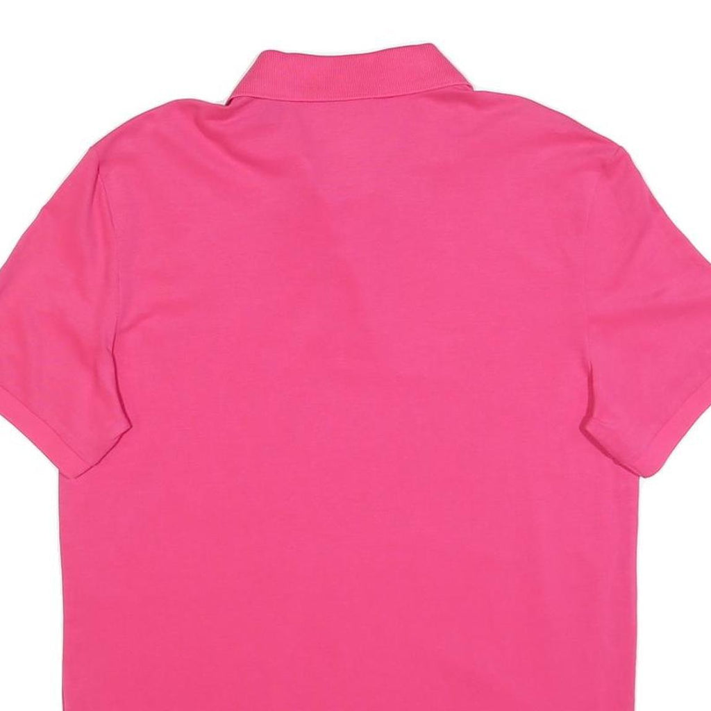POLO RALPH LAUREN Mens Pink Cotton Blend Short Sleeve Plain Polo Shirt M