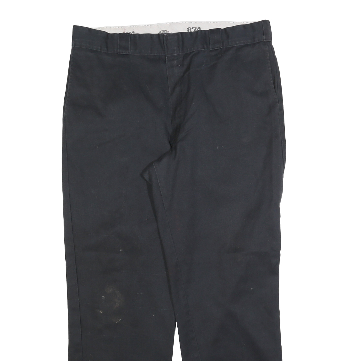 DICKIES Mens Cotton Blend Black Regular Fit Straight Leg Trousers W36 L30