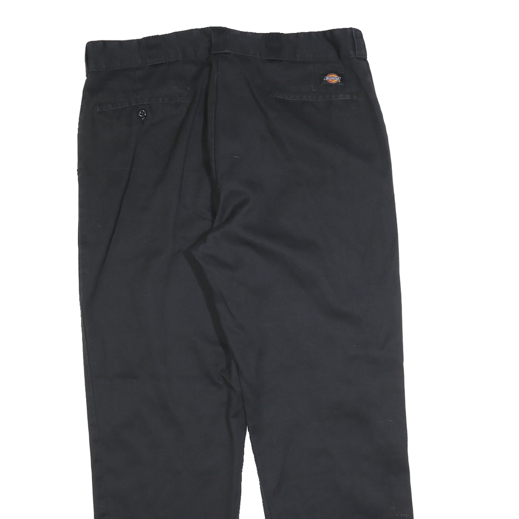 DICKIES Mens Cotton Blend Black Regular Fit Straight Leg Trousers W36 L30