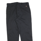 DICKIES Mens Cotton Blend Black Regular Fit Straight Leg Trousers W36 L30
