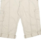 ARIZONA JEAN COMPANY Womens Shorts Cream Cargo M W30 Button Pocket Detail