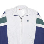 NIKE Womens White Navy Green Polyester Blend Jacket S Zip Classic Casual