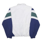 NIKE Womens White Navy Green Polyester Blend Jacket S Zip Classic Casual