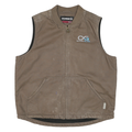 WOLVERINE Mens Brown Cotton Blend Zip Jacket XL Workwear Sleeveless Casual Vest