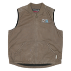 WOLVERINE Mens Brown Cotton Blend Zip Jacket XL Workwear Sleeveless Casual Vest