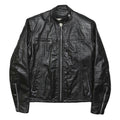BERMANS Womens Black Leather Moto Jacket S Zip Plain Stylish Comfortable