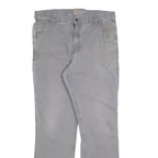 CARHARTT Mens Relaxed Grey Cotton Blend Workwear Trousers W38 L33 Casual Zip