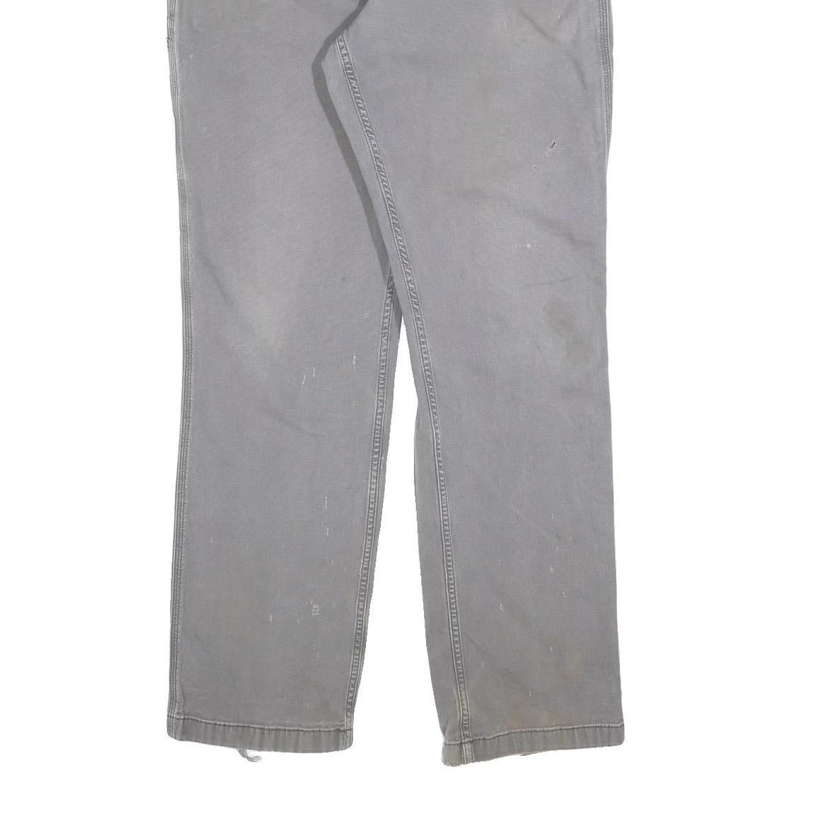 CARHARTT Mens Relaxed Grey Cotton Blend Workwear Trousers W38 L33 Casual Zip