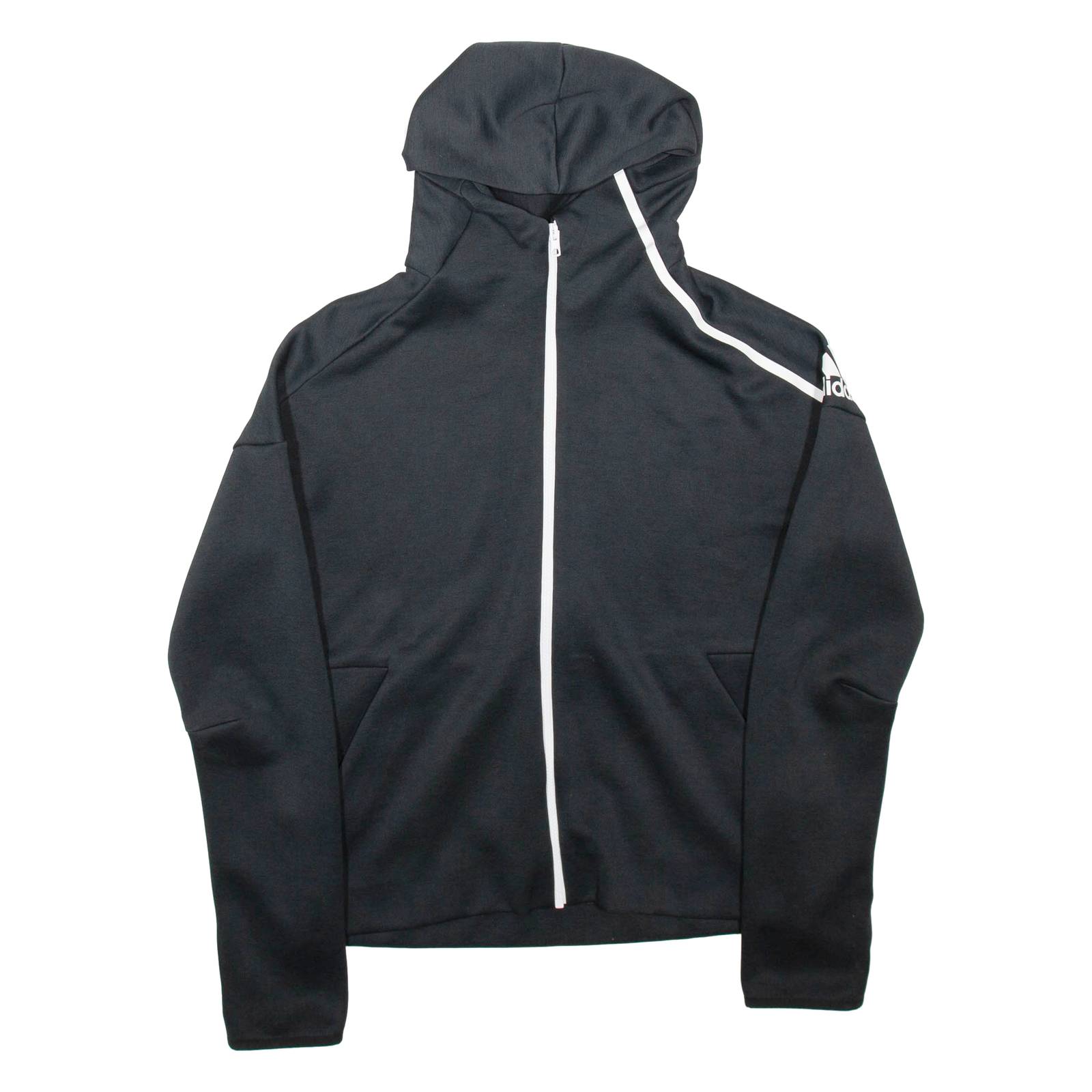 ADIDAS Womens Black Hoodie Full Zip UK 12