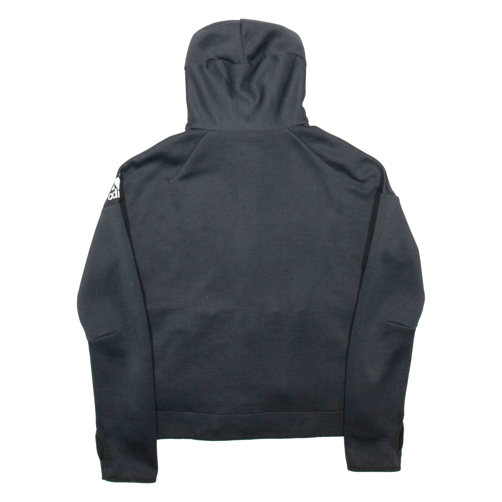 ADIDAS Womens Black Hoodie Full Zip UK 12