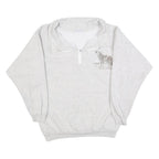 AU SPORTSWEAR Womens Grey 1/4 Zip V Neck Sweatshirt M Cotton Blend Pullover