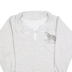 AU SPORTSWEAR Womens Grey 1/4 Zip V Neck Sweatshirt M Cotton Blend Pullover
