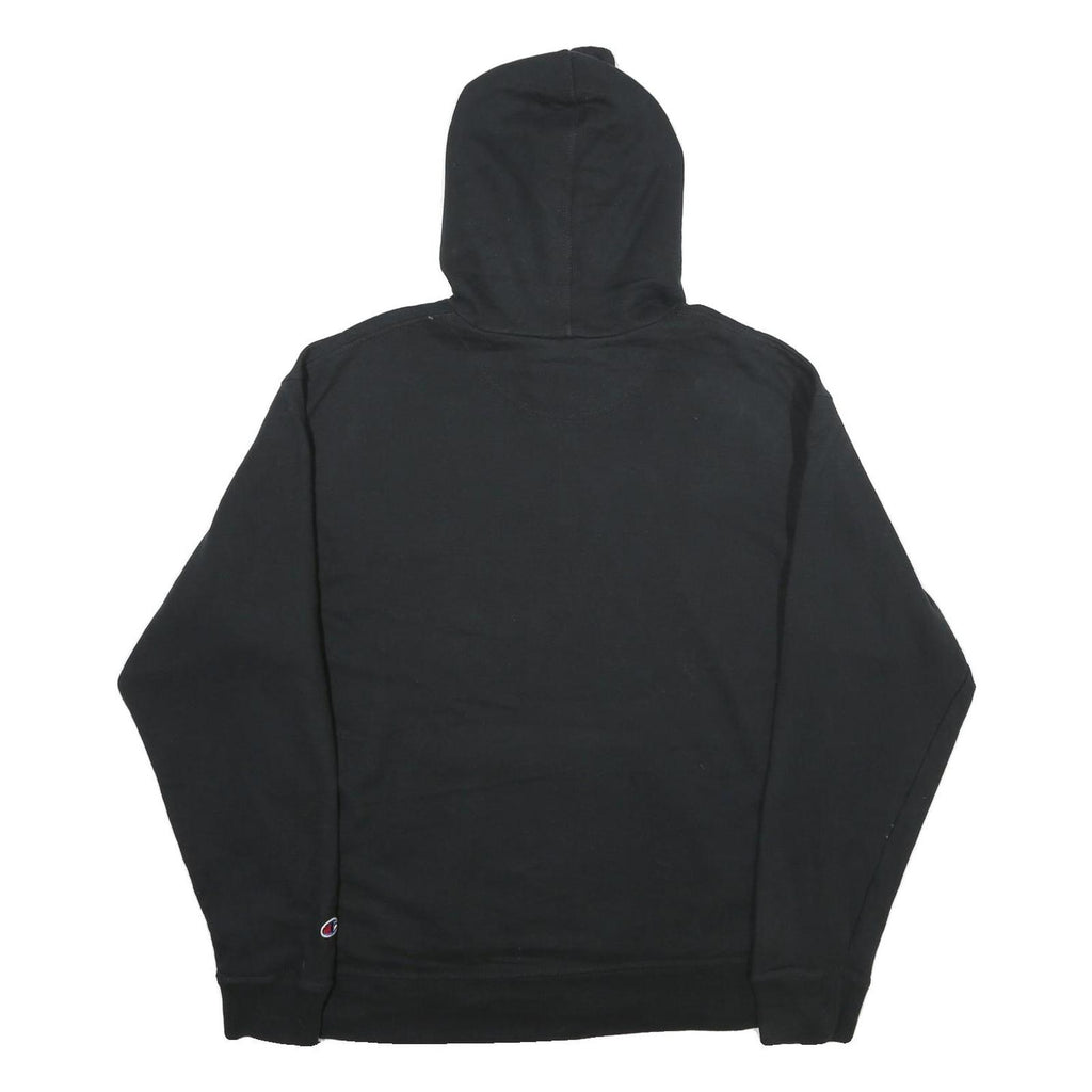 CHAMPION Mens Black Hoodie L Classic Cotton Blend Pullover Sweatshirt