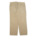 CARHARTT Mens Cotton Blend Beige Relaxed Straight Trousers W36 L30 Workwear