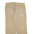 CARHARTT Mens Cotton Blend Beige Relaxed Straight Trousers W36 L30 Workwear