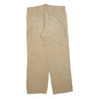 CARHARTT Mens Cotton Blend Beige Relaxed Straight Trousers W36 L30 Workwear