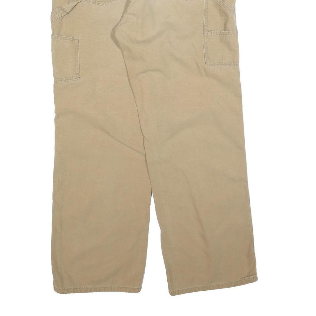 CARHARTT Mens Cotton Blend Beige Relaxed Straight Trousers W36 L30 Workwear