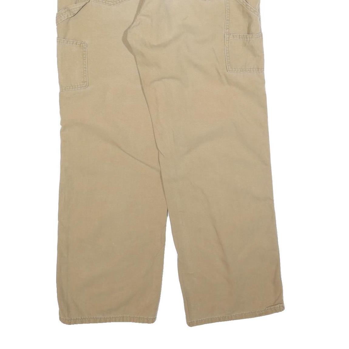 CARHARTT Mens Cotton Blend Beige Relaxed Straight Trousers W36 L30 Workwear