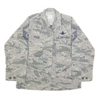 NCR Womens Grey & White Camouflage Military Style Cotton Blend Jacket S Button