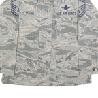 NCR Womens Grey & White Camouflage Military Style Cotton Blend Jacket S Button