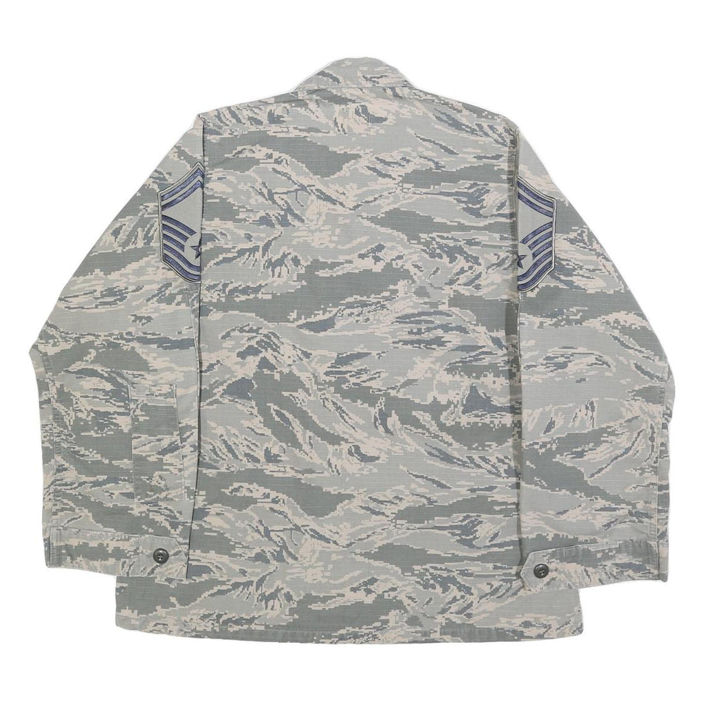 NCR Womens Grey & White Camouflage Military Style Cotton Blend Jacket S Button